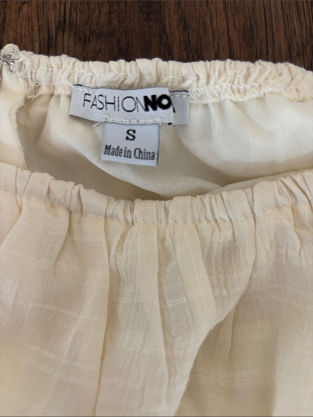Fashion Nova Cream Off Shoulder Tiered Ruffle Mini Dress S - Picture 3 of 7